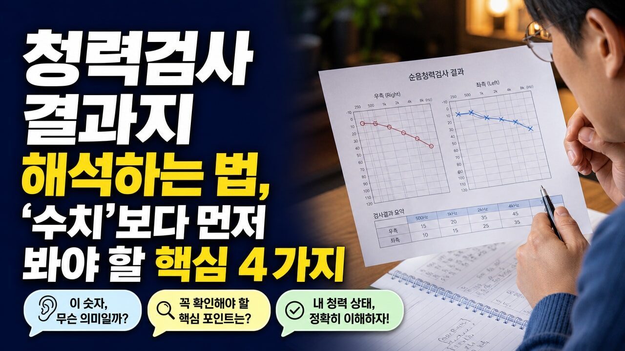 청력검사 결과지 해석하는 법, ‘수치’보다 먼저 봐야 할 핵심 4가지
