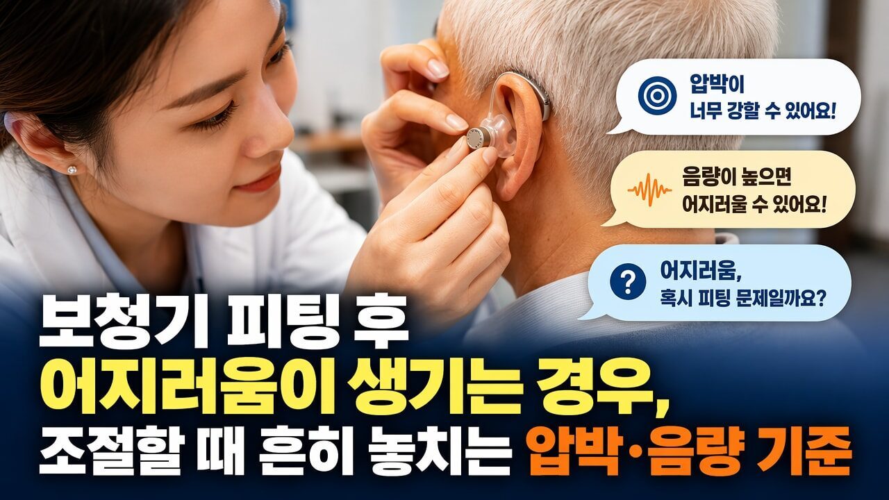 보청기 피팅 후 어지러움이 생기는 경우, 조절할 때 흔히 놓치는 압박·음량 기준