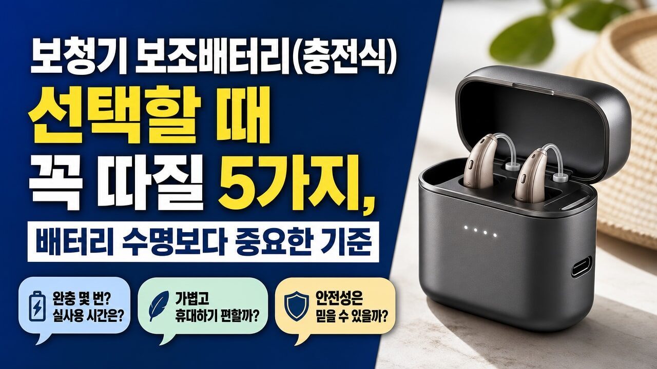보청기 보조배터리(충전식) 선택할 때 꼭 따질 5가지, 배터리 수명보다 중요한 기준