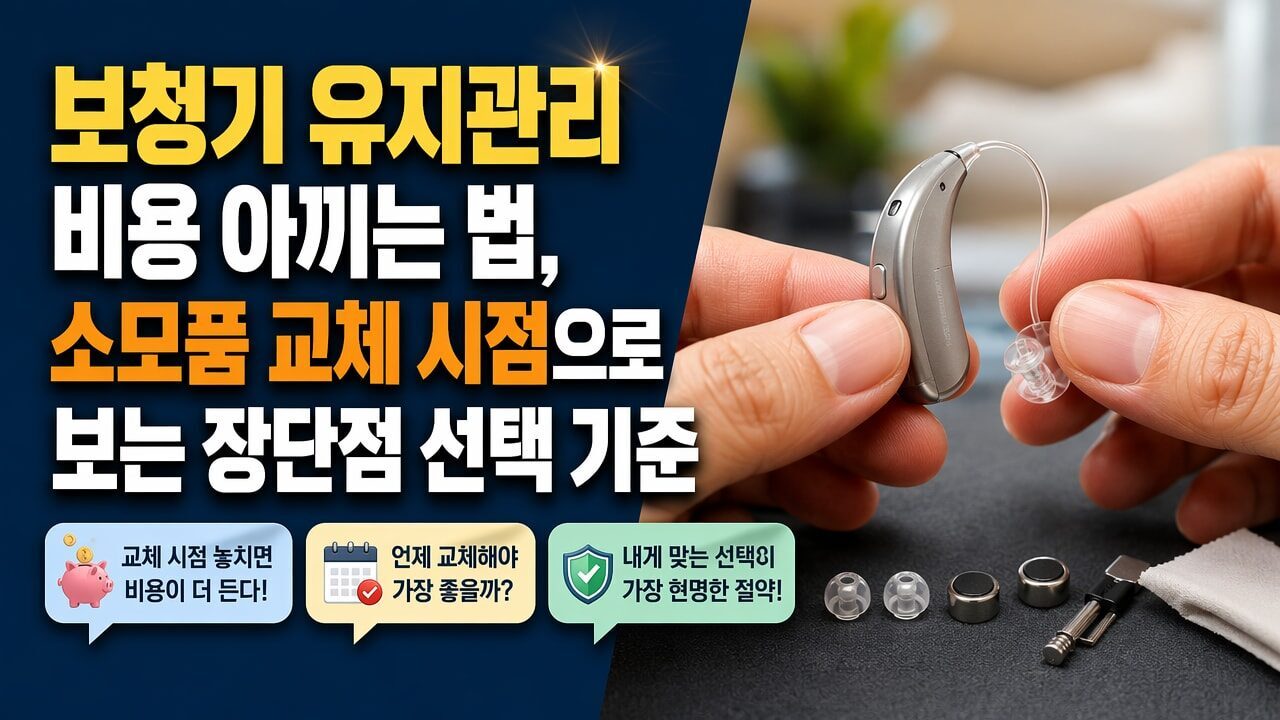 보청기 유지관리 비용 아끼는 법, 소모품 교체 시점으로 보는 장단점 선택 기준