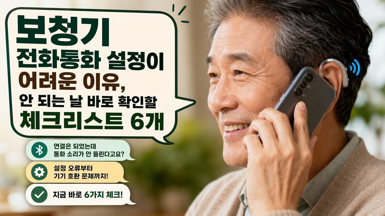 보청기 전화통화 설정이 어려운 이유, 안 되는 날 바로 확인할 체크리스트 6개