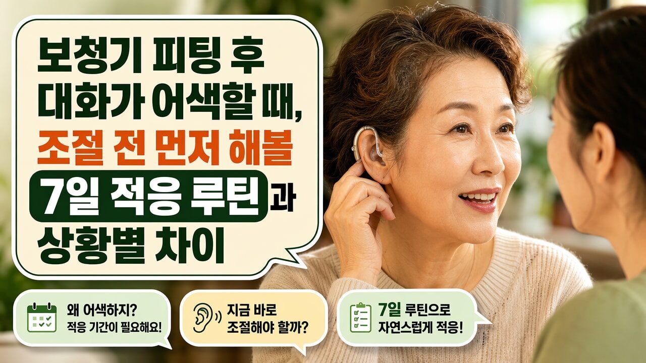 보청기 피팅 후 대화가 어색할 때, 조절 전 먼저 해볼 7일 적응 루틴과 상황별 차이