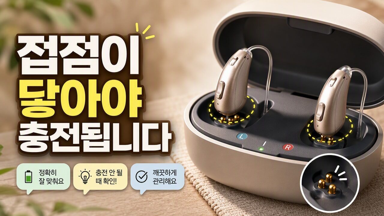 보청기 충전 케이스가 완충되지 않을 때, 케이블보다 먼저 확인할 접점과 전원 문제