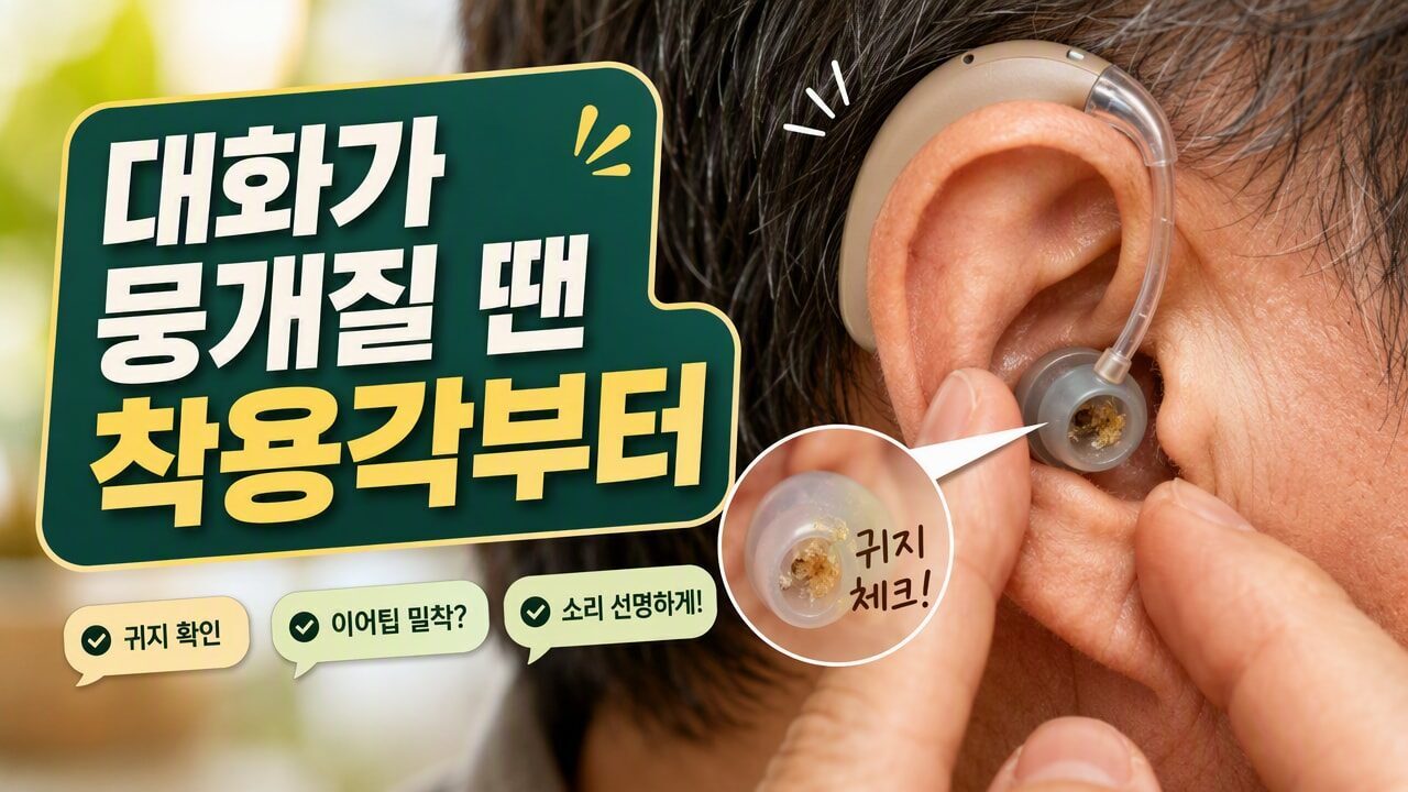 보청기 소리 인식이 답답할 때(대화가 뭉개짐), 착용각 vs 귀지 막힘 어떤 게 먼저일까?